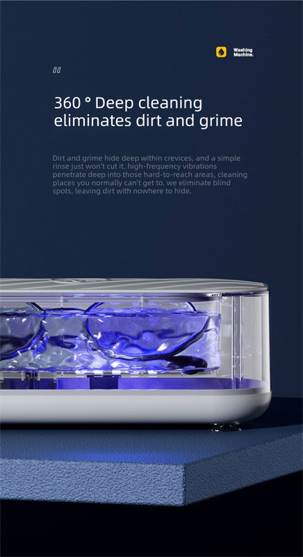USB Plug-in Sonic Vibration Jewellery & Glasses Cleaner - High Frequency Washing Machine with Blue Light for V888-ELOSUNG44314