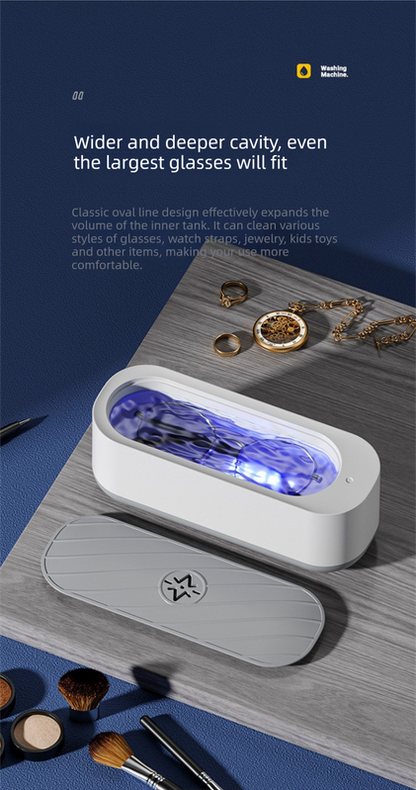 USB Plug-in Sonic Vibration Jewellery & Glasses Cleaner - High Frequency Washing Machine with Blue Light for V888-ELOSUNG44314
