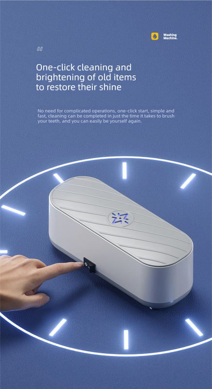 Standard USB Plug-in Sonic Vibration Jewellery & Glasses Cleaner - High Frequency Washing Box for Dentures, V888-ELOSUNG44315