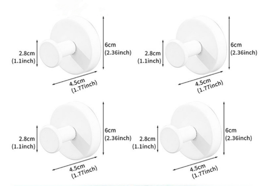 4-Pack Heavy Duty Vacuum Suction Cup Hooks White - Stainless Steel No-Drill Wall Hangers for Bathroom, Shower V888-ELOSUNG44320