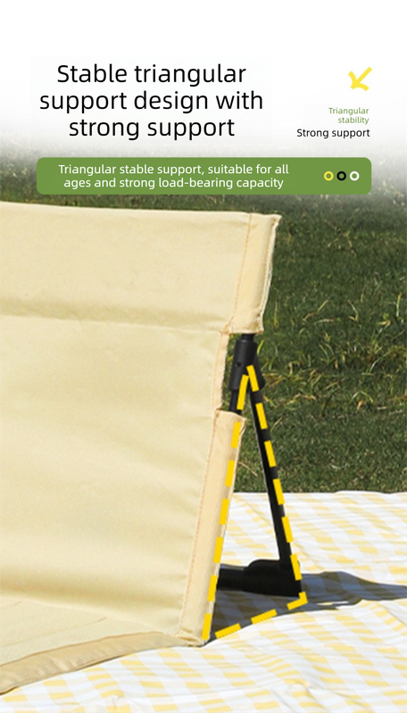 Portable Outdoor Folding Ground Chair with Back Support (Extra Long Dark Green) - Lightweight Padded Beach V888-ELOSUNG44326