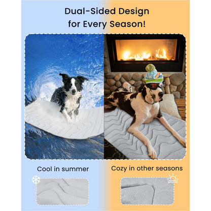 Pet Cooling Mat Self Cooling Pad for Dogs Cats Dual Sided Summer Sleeping Bed Blue Small (51x41cm) V888-ELOSUNG44335