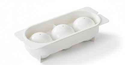 2 PCS Large Round Ice Cube Trays with Lids 3 Cavity Sphere Ice Ball Maker Mould Stackable Hard Plastic Slow V888-ELOSUNG44359