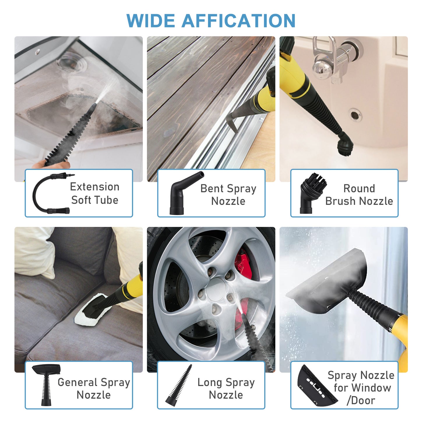 Multi-Purpose Handheld Steam Cleaner with 9 Accessories - High Pressure Chemical-Free Steamer for Kitchen, V888-ELOSUNG44361
