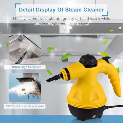 Multi-Purpose Handheld Steam Cleaner with 9 Accessories - High Pressure Chemical-Free Steamer for Kitchen, V888-ELOSUNG44361