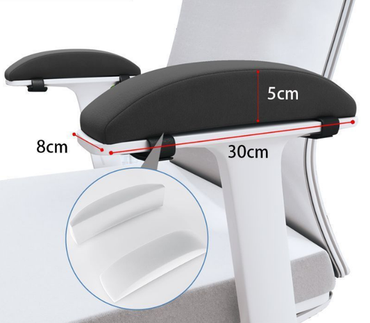 1 Pair of Memory Foam Chair Armrest Pads - Ergonomic Elbow Support Cushions - Soft Plush Cover with Anti-Slip V888-ELOSUNG44395