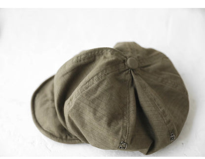 Oversized Slouchy Newsboy Cap - Vintage Japanese Style Baker Boy Hat - Soft Textured Fabric - Black V888-ELOSUNG44403