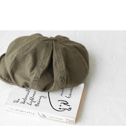 Oversized Slouchy Newsboy Cap - Vintage Japanese Style Baker Boy Hat - Soft Textured Fabric - Beige V888-ELOSUNG44404