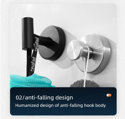 Stainless Steel Vacuum Suction Cup Hook Rack 3-Hook Silver Wall Mounted Towel Rail for Bathroom and Kitchen V888-ELOSUNG44420