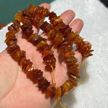 Approx 12mm Irregular Amber Loose Beads - Natural Old Wax Style Honey Nuggets for DIY Jewellery Making - V888-ELOSUNG44447