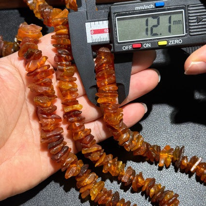 Approx 12mm Irregular Amber Loose Beads - Natural Old Wax Style Honey Nuggets for DIY Jewellery Making - V888-ELOSUNG44447