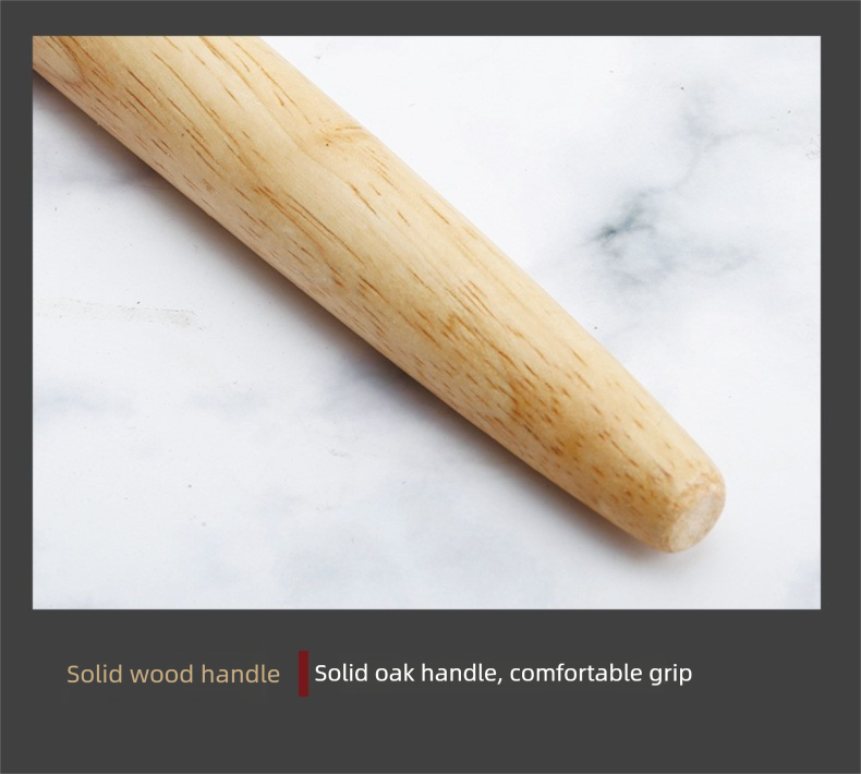 Triple Loop Danish Dough Whisk with Short Oak Handle - 9 Inch Compact Stainless Steel Mixer for Sourdough V888-ELOSUNG44450