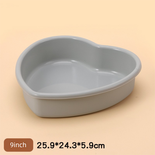 9 Inch Large Heart Shaped Silicone Cake Mould - Grey Non-Stick Baking Pan for Party & Celebration Cakes - V888-ELOSUNG44463