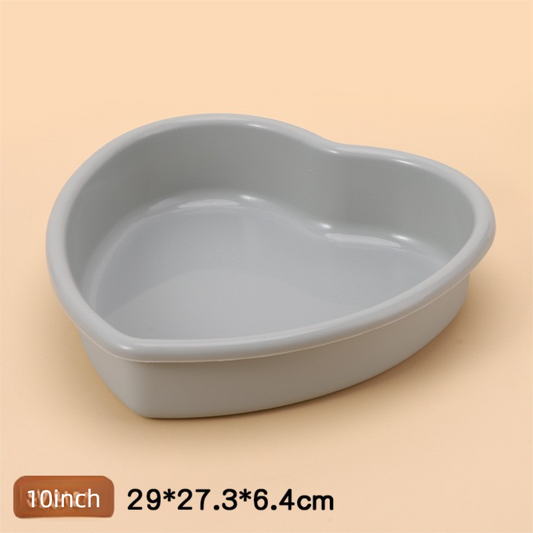 10 Inch Extra Large Heart Shaped Silicone Cake Mould - Grey Non-Stick Baking Pan for Weddings & Big Parties - V888-ELOSUNG44464
