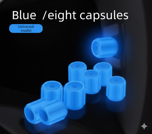 Universal Luminous Tyre Valve Caps 8 PCS Blue Glow in Dark Dust Covers for Cars Motorbikes & Bicycles Easy V888-ELOSUNG44476