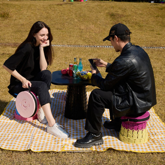 Portable Retractable Stool MAX Gen 8 Telescopic Camping Seat 50cm Tall Extra Wide Heavy Duty for Fishing BBQ V888-ELOSUNG44506