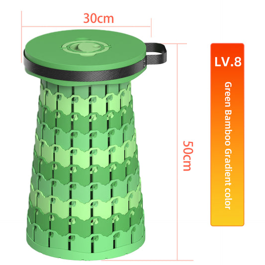 Portable Retractable Stool MAX Gen 8 Telescopic Camping Seat 50cm Tall Extra Wide Heavy Duty Green Bamboo V888-ELOSUNG44507