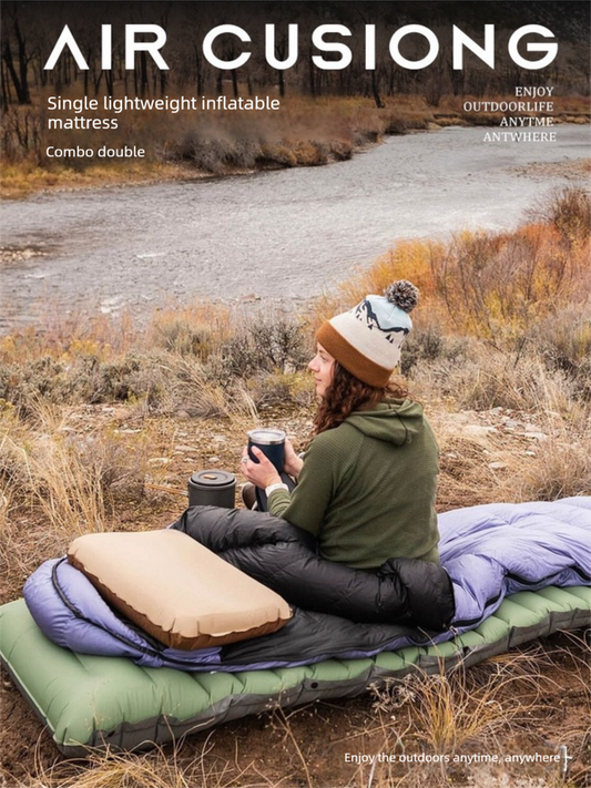 Ultralight TPU Inflatable Camping Mattress 195x70x10cm Portable Press Pump Sleeping Pad Moisture-Proof V888-ELOSUNG44514