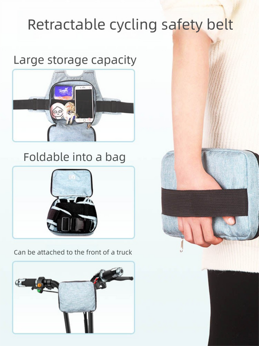 Children Motorcycle Safety Harness for Electric Bike Adjustable Kids Security Strap with Storage Bag Black V888-ELOSUNG44526