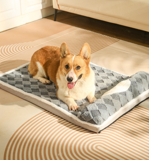 Thickened Soft Pet Bed Mat XL Size Grey Extra Large Dog Sleeping Pad Washable Cushion for Large Breeds and V888-ELOSUNG44553