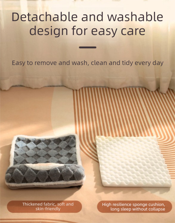 Thickened Soft Pet Bed Mat XL Size Grey Extra Large Dog Sleeping Pad Washable Cushion for Large Breeds and V888-ELOSUNG44553