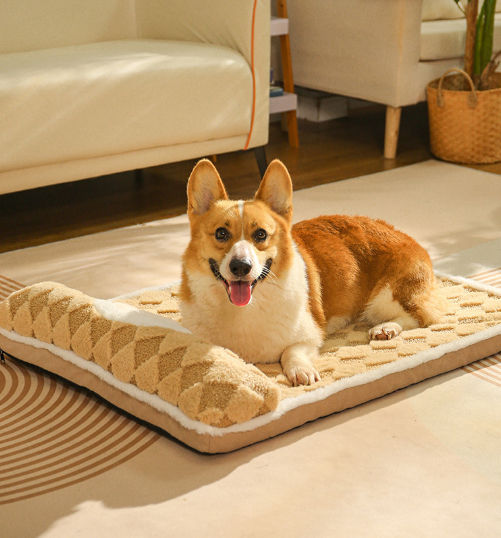 Thickened Soft Pet Bed Mat XL Size Coffee-milk Extra Large Dog Sleeping Pad Washable Cushion for Large Breeds V888-ELOSUNG44556