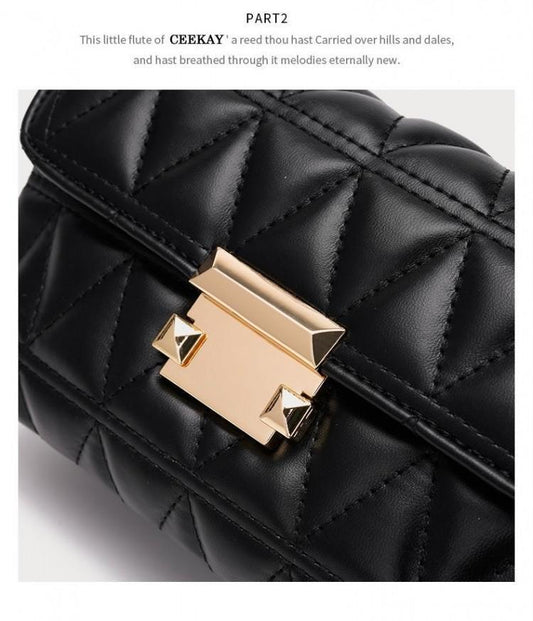 Quilted Chain Crossbody Bag for Women Classic Black Shoulder Underarm Bag Elegant Designer Style Luxury V888-ELOSUNG44560