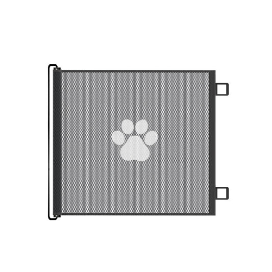 Retractable Pet Safety Gate 110x78cm Paw Print Mesh Dog Barrier No Drill Retracting Fence for Stairs and V888-ELOSUNG44564