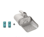 2-in-1 Cat Litter Scoop with Integrated Waste Bin & 2 Rolls Refill Bags Detachable Sifter Shovel Anti-Reflux V888-ELOSUNG44570