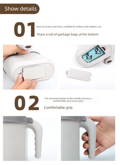 2-in-1 Cat Litter Scoop with Integrated Waste Bin & 4 Rolls Refill Bags Detachable Sifter Shovel Anti-Reflux V888-ELOSUNG44571