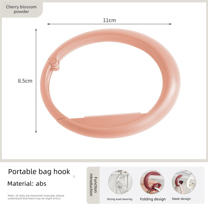 2 PCS Portable Purse Bag Hook Hanger Table Edge Holder Cherry Blossom Pink Foldable Non-Slip Clip for School V888-ELOSUNG44575