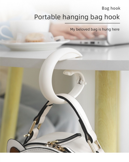 2 PCS Portable Purse Bag Hook Hanger Table Edge Holder Cherry Blossom Pink Foldable Non-Slip Clip for School V888-ELOSUNG44575
