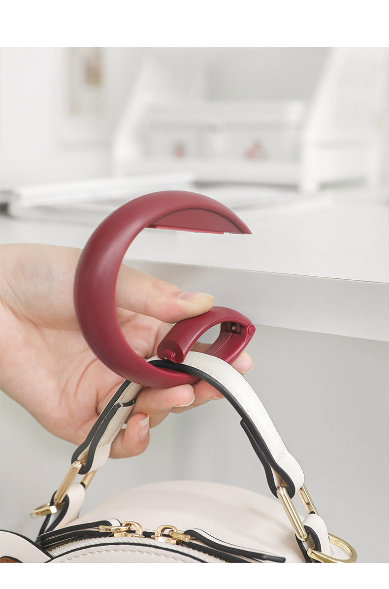 2 PCS Portable Purse Bag Hook Hanger Table Edge Holder Cherry Blossom Pink Foldable Non-Slip Clip for School V888-ELOSUNG44575