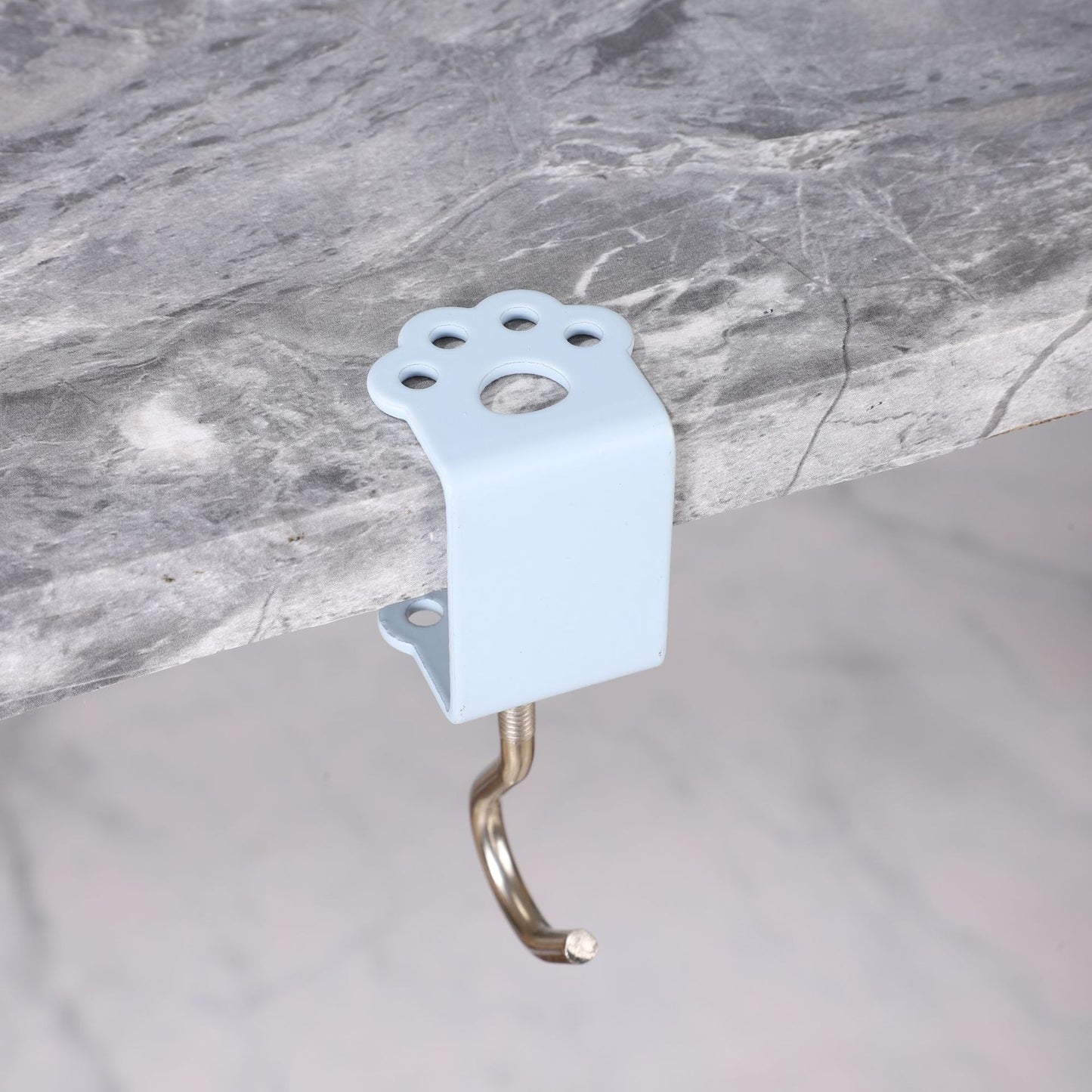 Macaron Paw Table Side Hook 2-Piece Set Adjustable Desk Hanging Clamp No-Drill Portable Bag Hook Light Blue V888-ELOSUNG44585