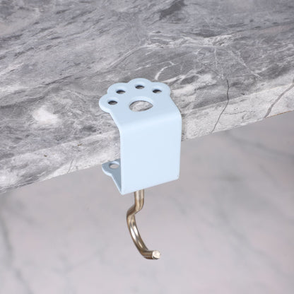 Macaron Paw Table Side Hook 2-Piece Set Adjustable Desk Hanging Clamp No-Drill Portable Bag Hook Light Blue V888-ELOSUNG44585