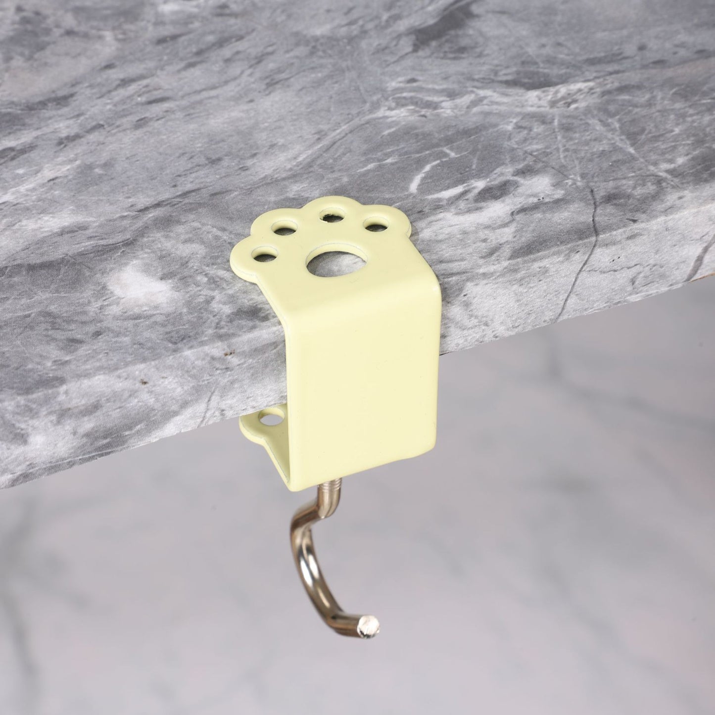 Macaron Paw Table Side Hook 2-Piece Set Adjustable Desk Hanging Clamp No-Drill Portable Bag Hook Light Yellow V888-ELOSUNG44586