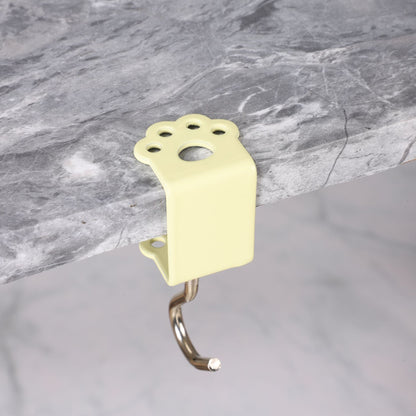 Macaron Paw Table Side Hook 2-Piece Set Adjustable Desk Hanging Clamp No-Drill Portable Bag Hook Light Yellow V888-ELOSUNG44586