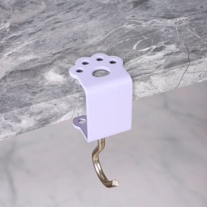 Macaron Paw Table Side Hook 2-Piece Set Adjustable Desk Hanging Clamp No-Drill Portable Bag Hook Light Purple V888-ELOSUNG44587