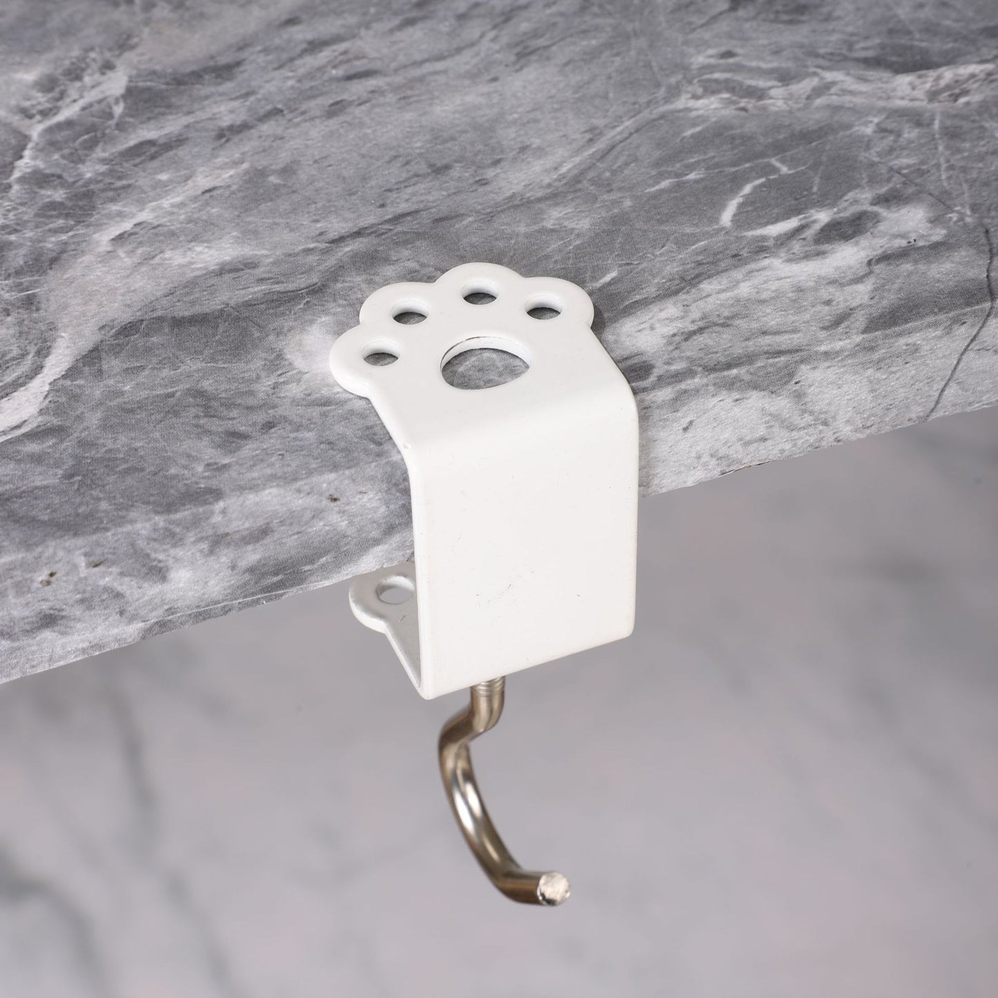 Macaron Paw Table Side Hook 2-Piece Set Adjustable Desk Hanging Clamp No-Drill Portable Bag Hook White V888-ELOSUNG44589