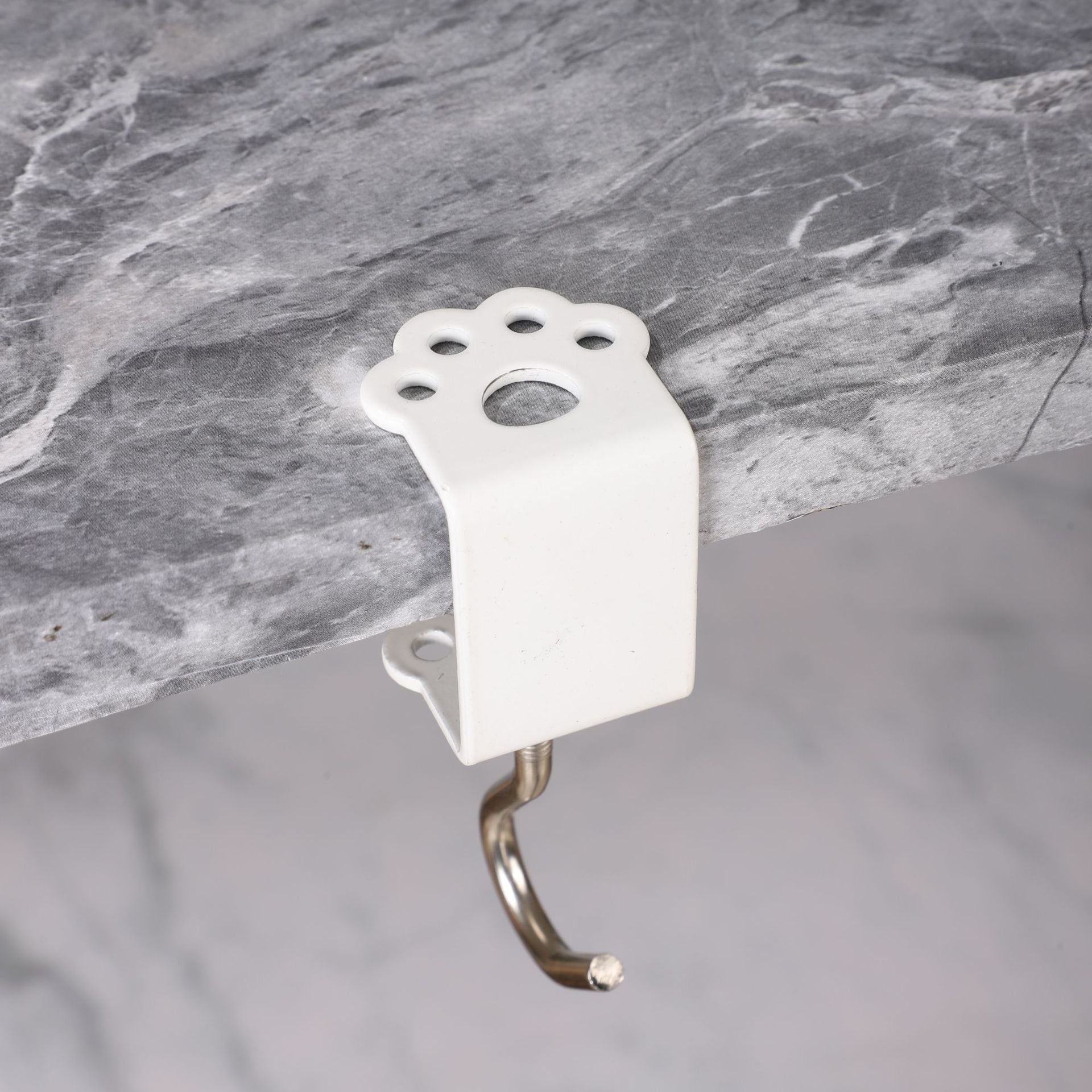 Macaron Paw Table Side Hook 2-Piece Set Adjustable Desk Hanging Clamp No-Drill Portable Bag Hook White V888-ELOSUNG44589