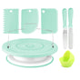 12pcs Cake Decorating Turntable Kit Non-Slip Rotating Stand with Spatulas and Leveler Baking Tools for Home V888-ELOSUNG44609