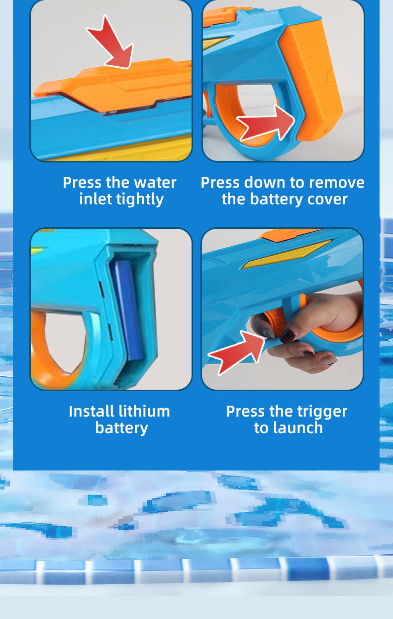Electric Water Gun Automatic Continuous Fire Squirt Toy 8m Range Rechargeable Battery Outdoor Pool Beach Fun V888-ELOSUNG44613