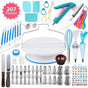 207 Pieces Cake Decorating Kit with Nordic Blue Revolving Turntable Icing Tips and Spatulas Complete Baking V888-ELOSUNG44625