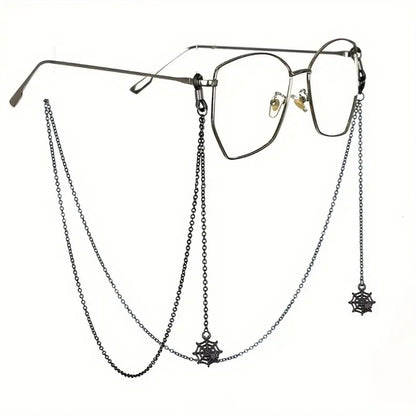 Black Spider Web Eyewear Chain 70cm Anti-Slip Glasses Strap Gothic Web Pendant Sunglasses Holder for Women V888-ELOSUNG44630