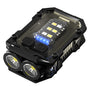 Mini EDC Keychain Flashlight Dual LED Super Bright 750mAh Type-C Rechargeable Magnetic Torch Work Light Black V888-ELOSUNG44639