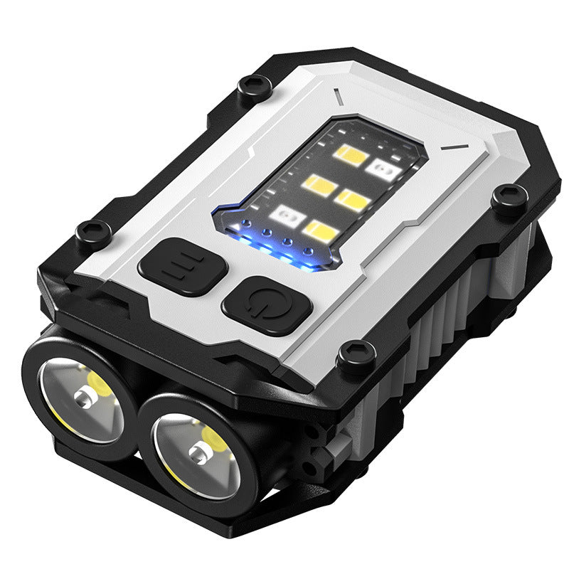 Mini EDC Keychain Flashlight Dual LED Super Bright 750mAh Type-C Rechargeable Magnetic Torch Work Light White V888-ELOSUNG44640