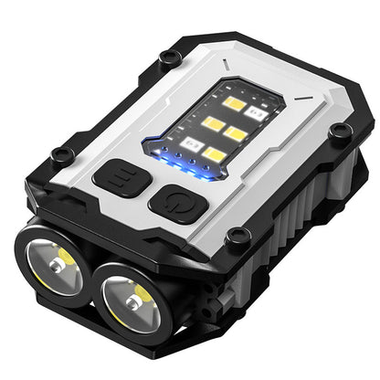 Mini EDC Keychain Flashlight Dual LED Super Bright 750mAh Type-C Rechargeable Magnetic Torch Work Light White V888-ELOSUNG44640