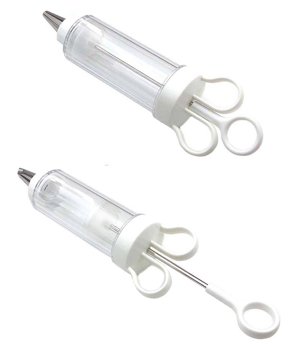 Cake Decorating Icing Syringe Gun Set with 5 Stainless Steel Nozzles DIY Cookie Press Baking Tool for Home V888-ELOSUNG44641
