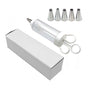 Large Cake Decorating Icing Syringe Gun Set with 5 Stainless Steel Nozzles DIY Cookie Press Baking Tool for V888-ELOSUNG44642