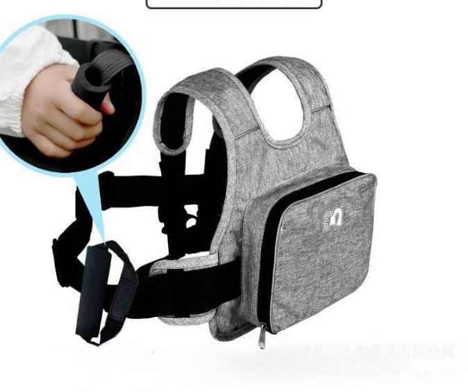 Child Motorcycle Safety Harness Strap Adjustable Passenger Belt with Handles & Storage Pocket Breathable V888-ELOSUNG44648